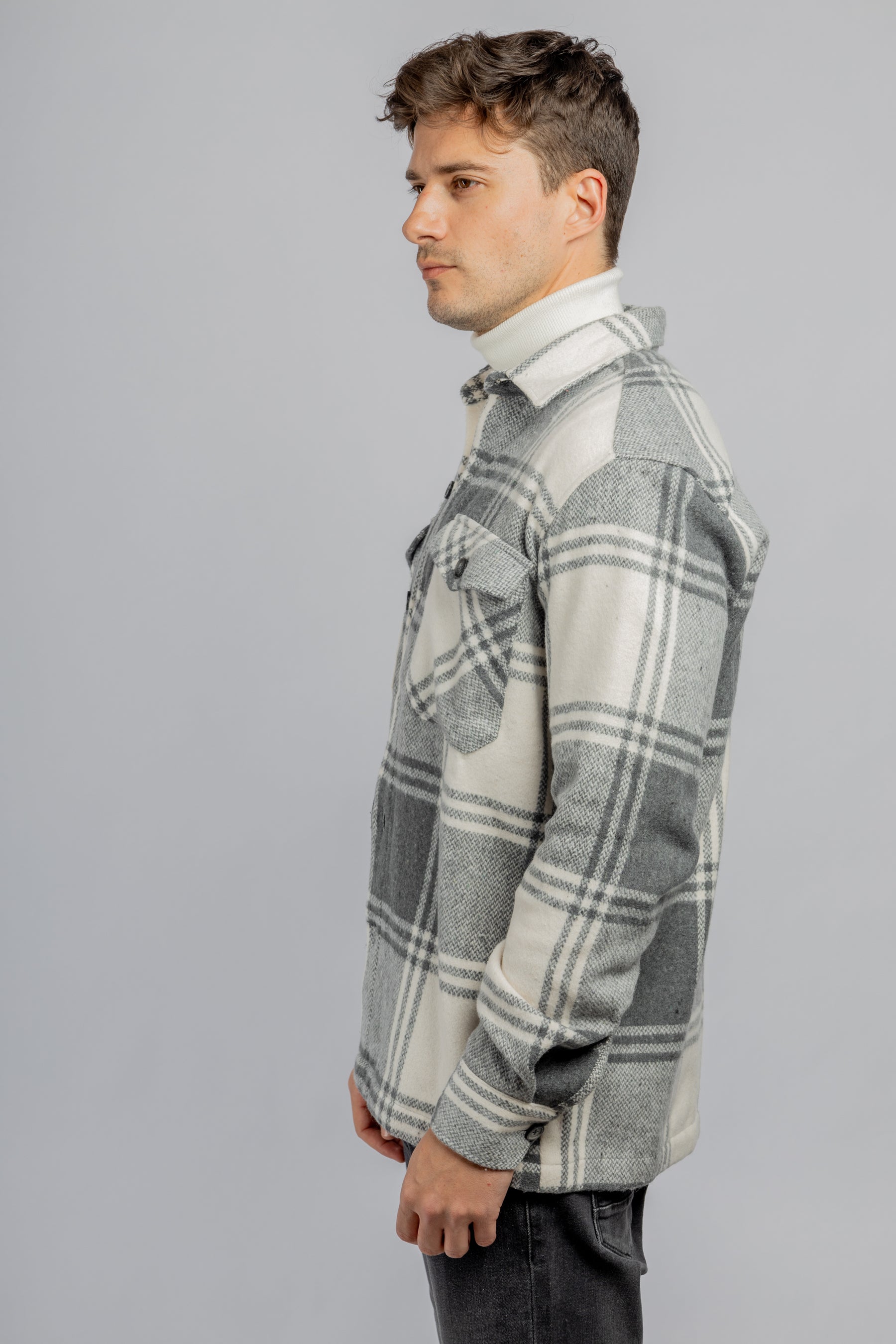 Light Gray Checkered Overshirt