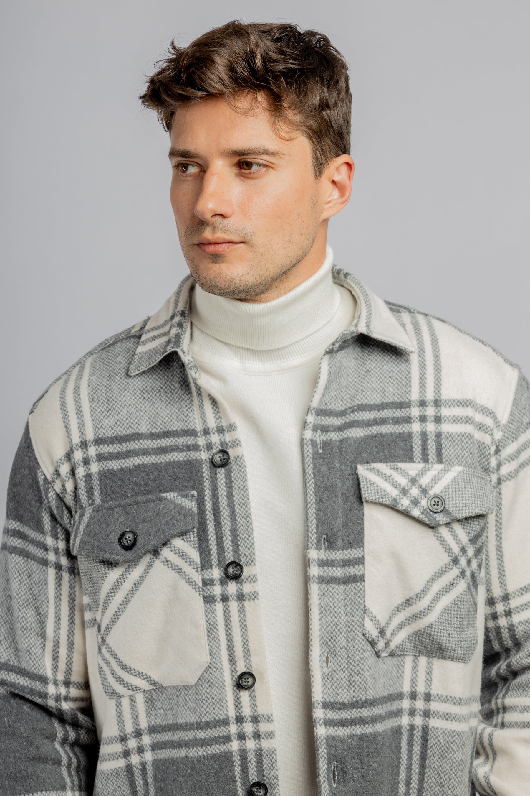 Light Gray Checkered Overshirt