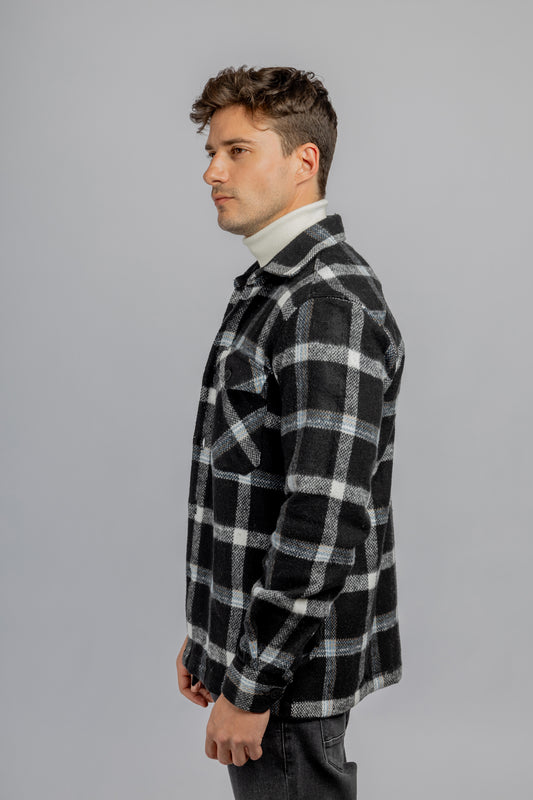 Black Checkered Overshirt