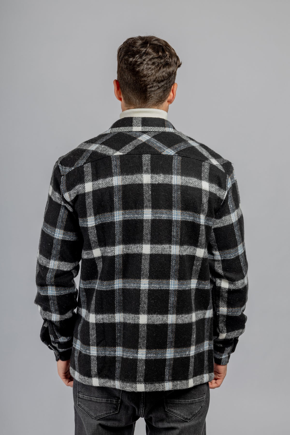 Black Checkered Overshirt