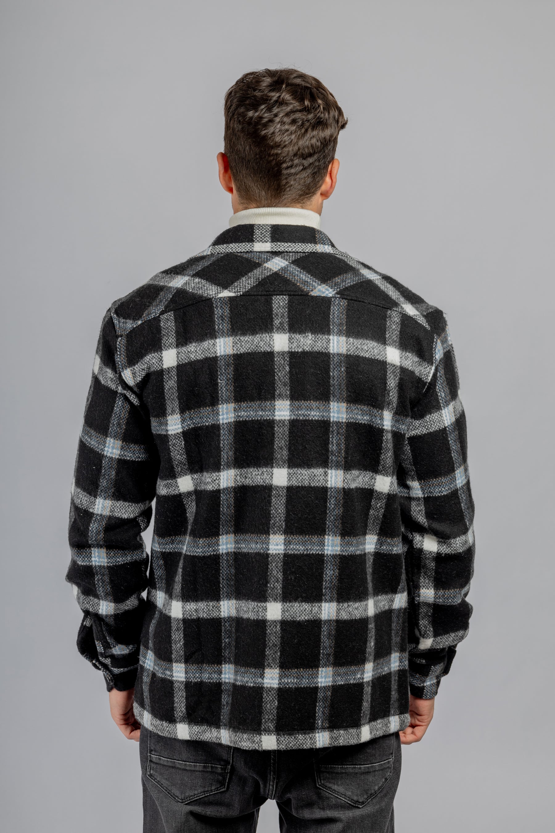 Black Checkered Overshirt