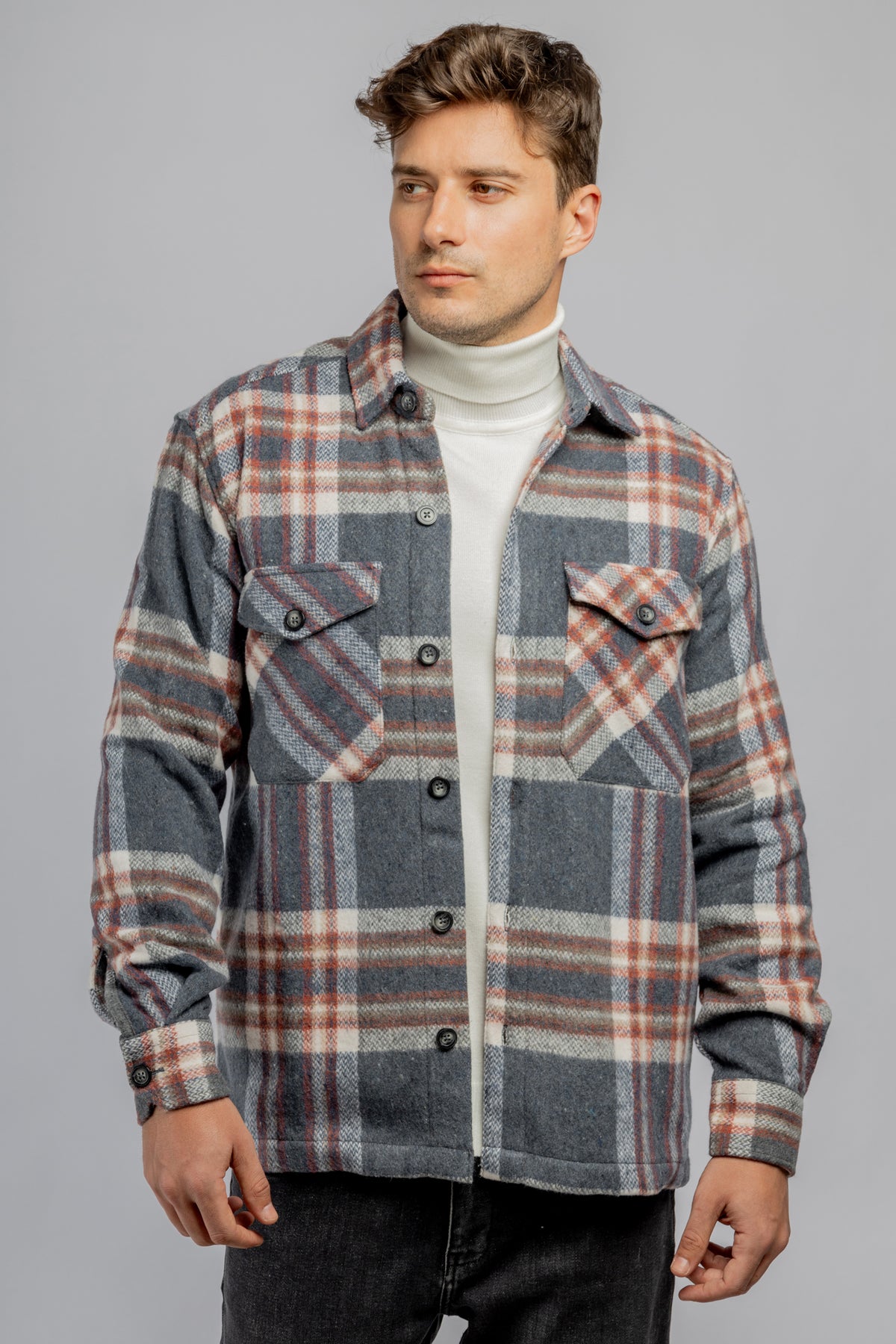 Gray Checkered Overshirt