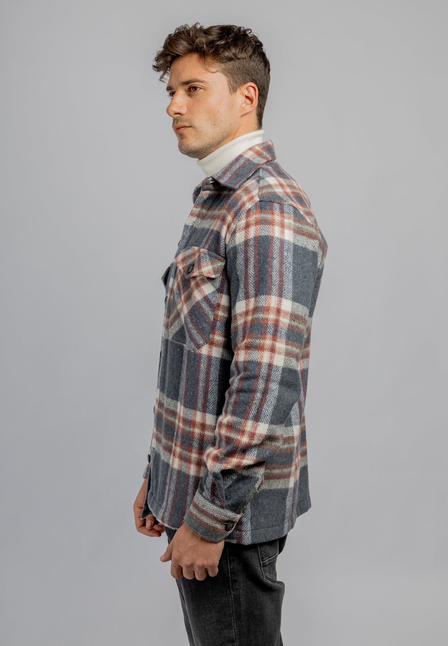 Gray Checkered Overshirt