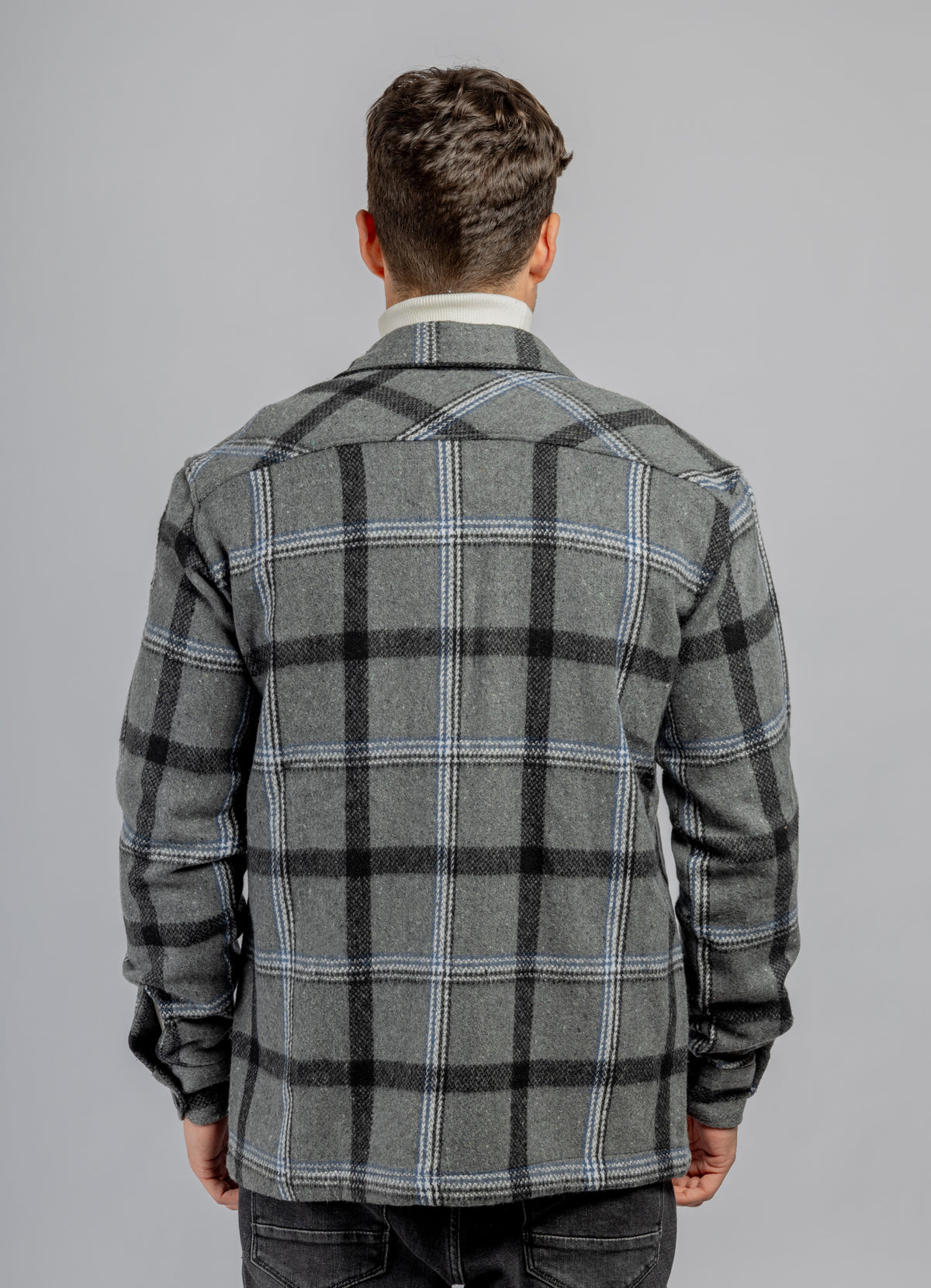 Drak Gray Checkered Overshirt