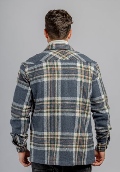 Navy Checkered Overshirt