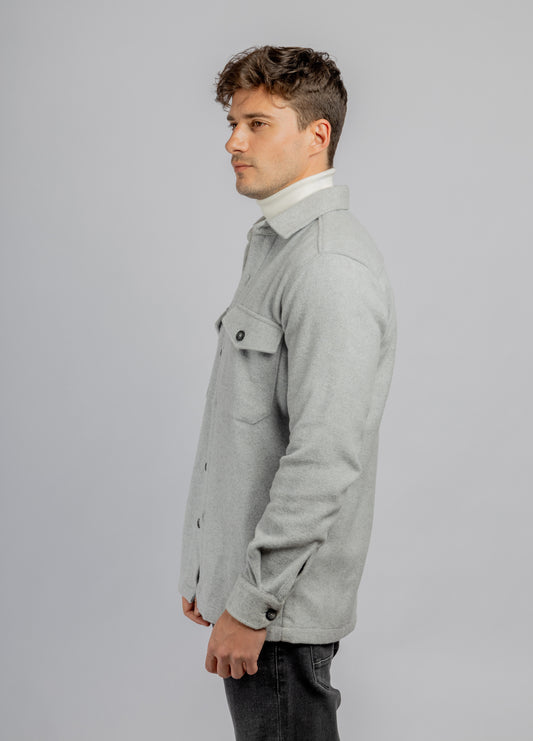 Gray Plain Overshirt