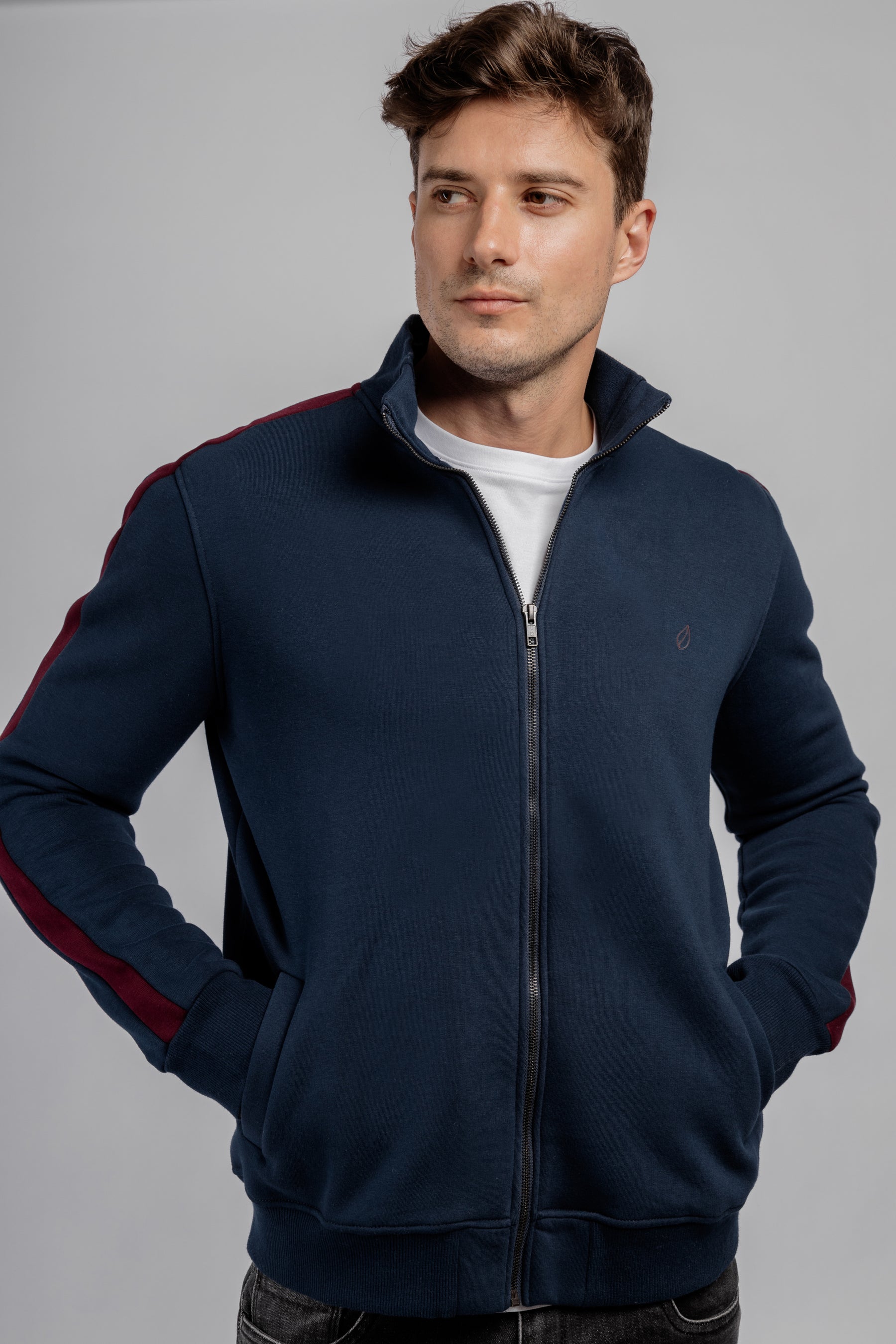 Navy Zipper Sweatshirt