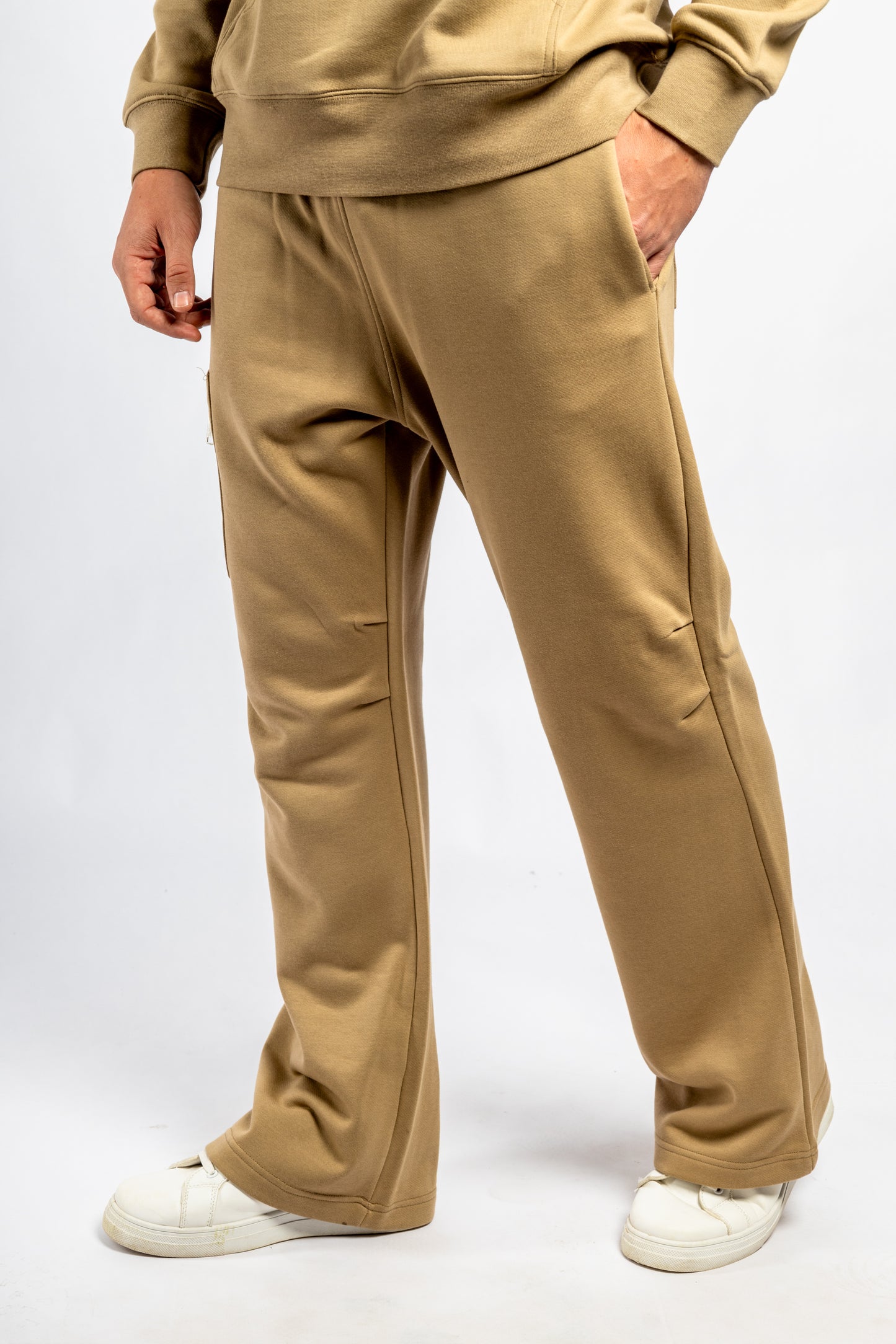 Dark Beige Wide Leg Sweatpants