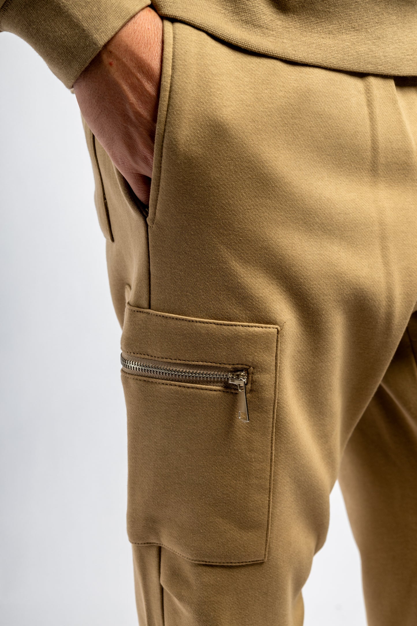 Dark Beige Wide Leg Sweatpants