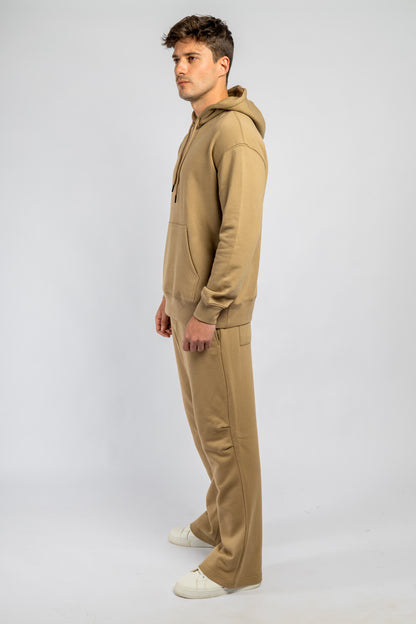 Dark Beige Wide Leg Sweatpants