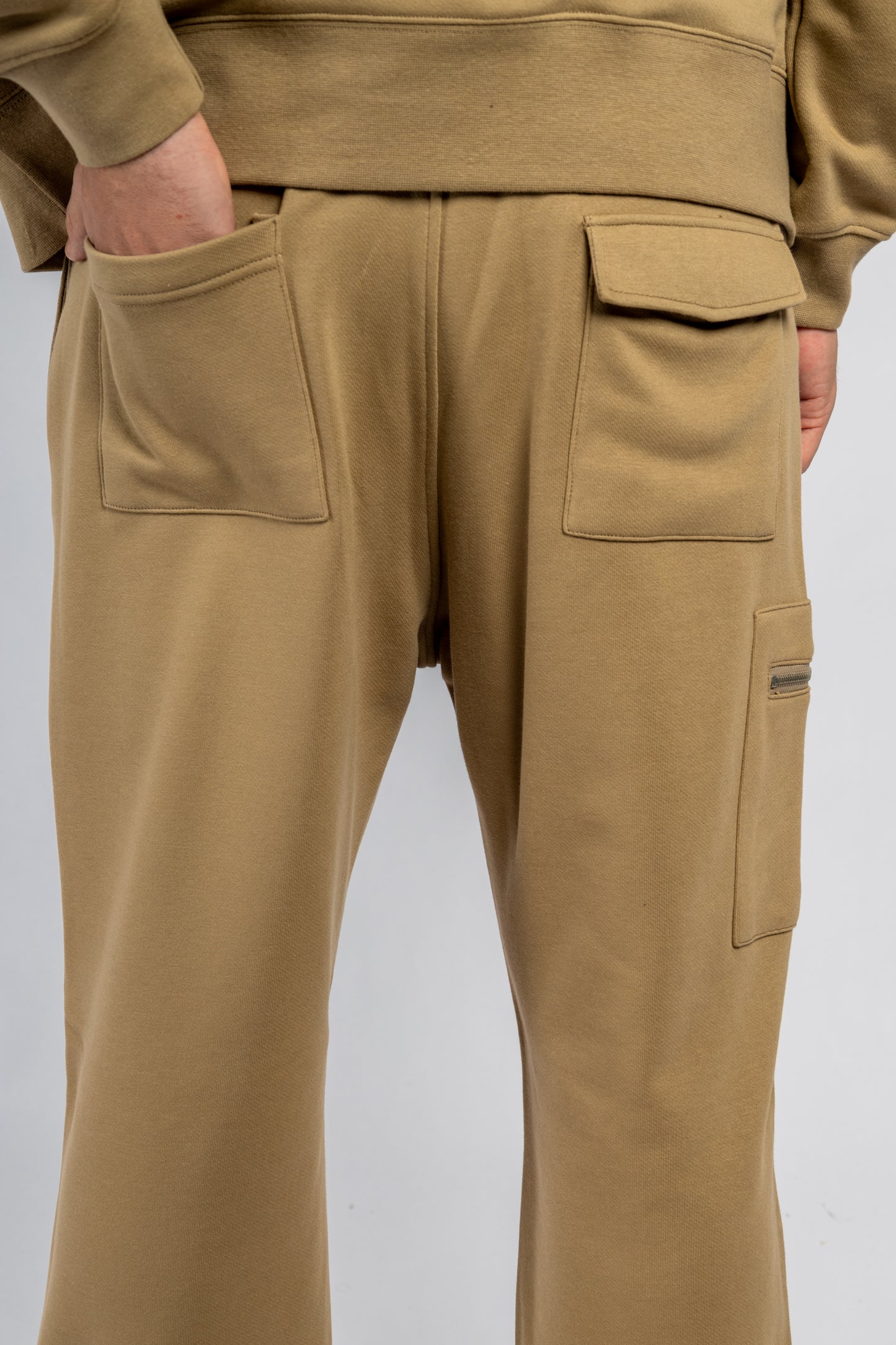 Dark Beige Wide Leg Sweatpants