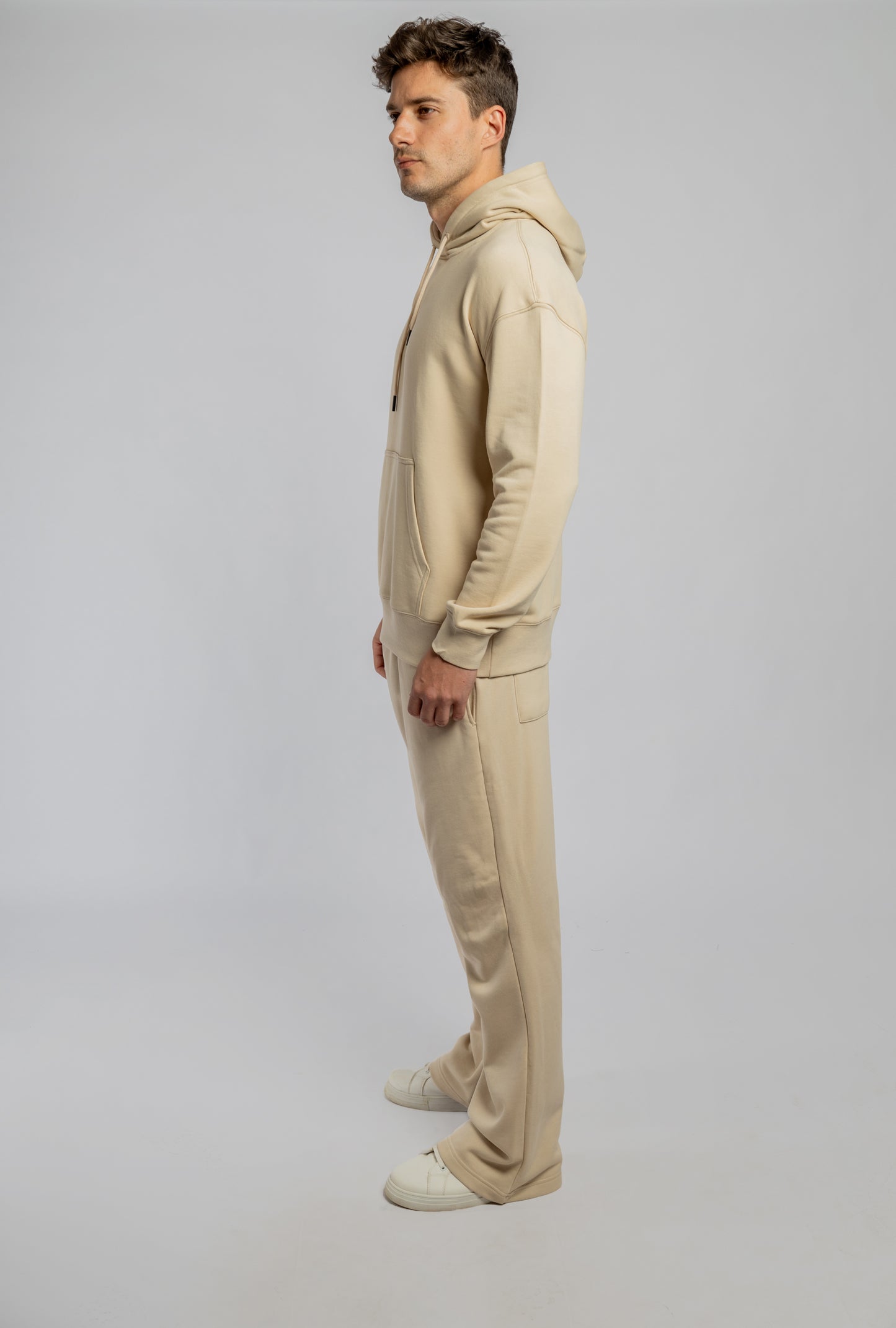 Beige Wide Leg Sweatpants