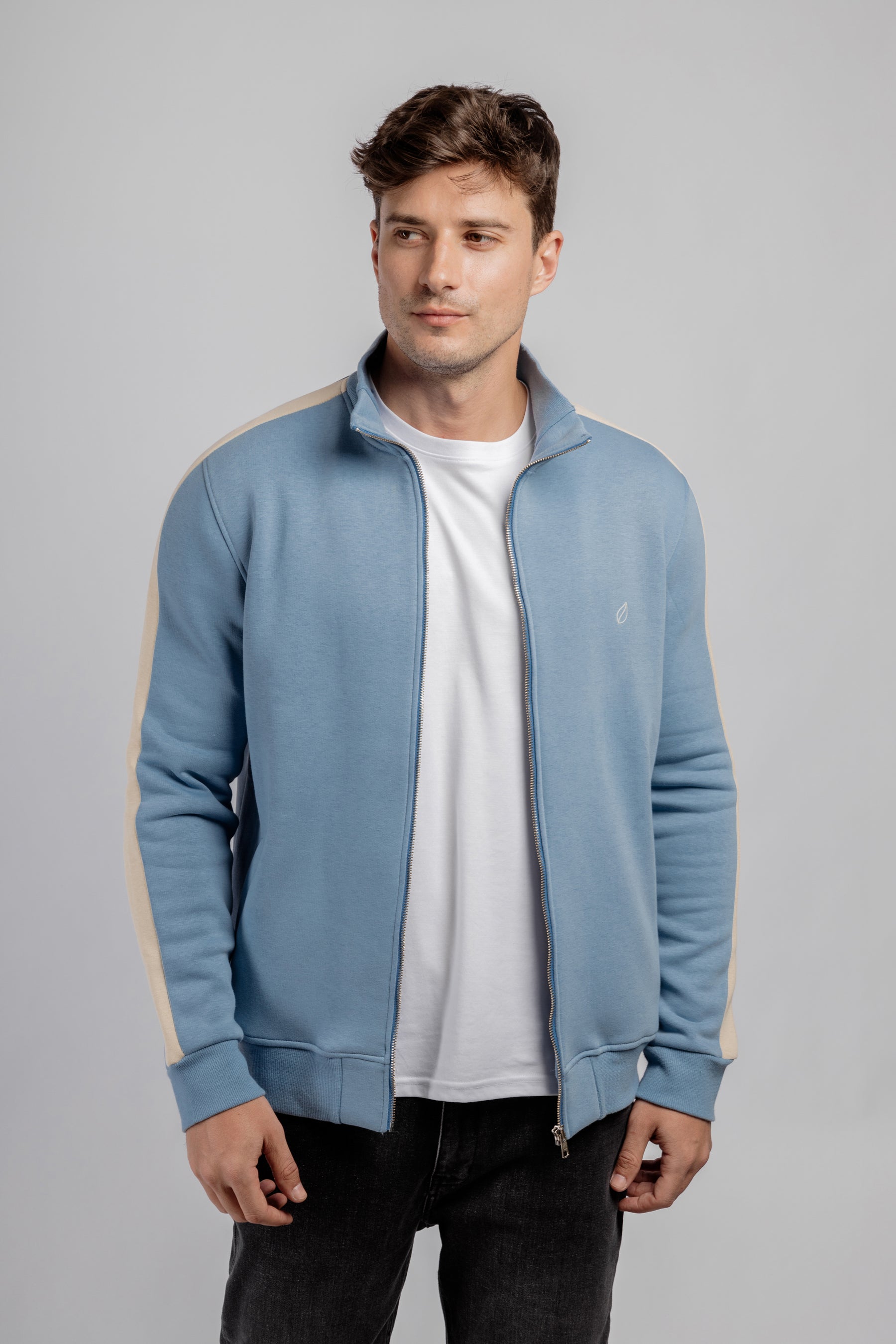 Baby-Blue Zipper Sweatshirt