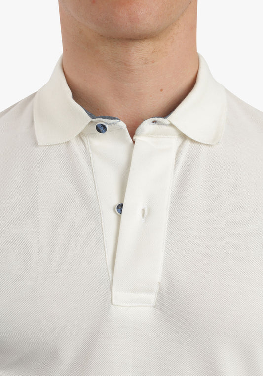 Two Buttons Off-White Classic Polo