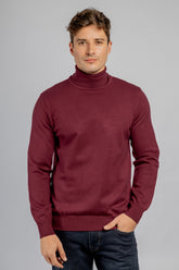 Burgundy High Collar Pullover