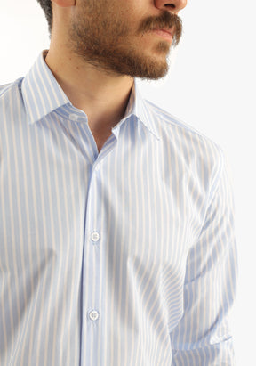 Baby Blue Striped Classic Shirt