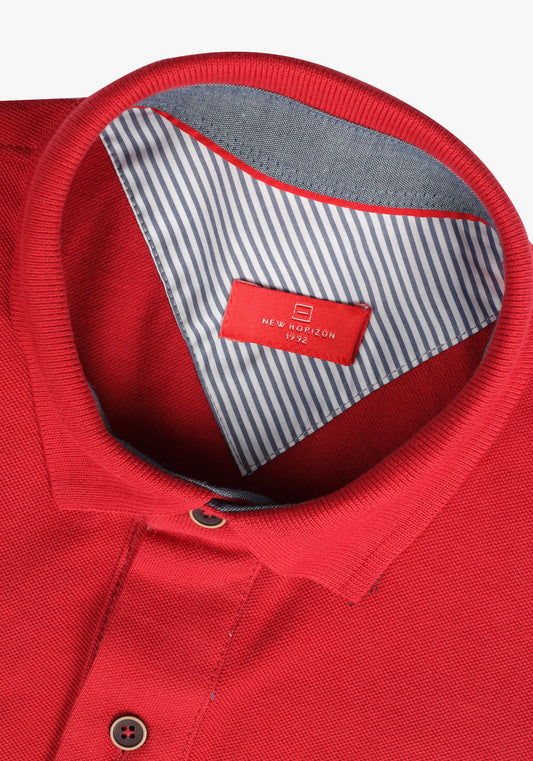 Two Buttons Red Classic Polo