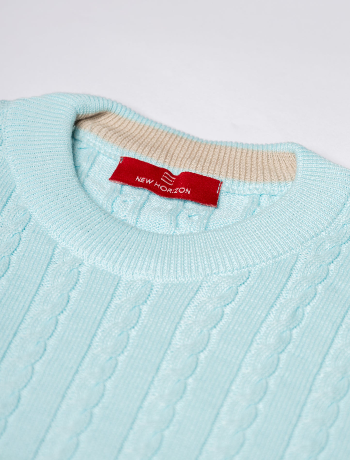 Turquoise Cable Knit Pullover