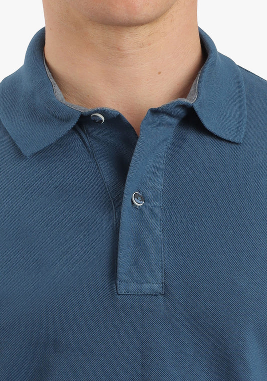 Two Buttons Royal Blue Classic Polo