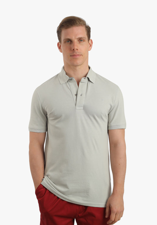 Two Buttons Light Grey Classic Polo