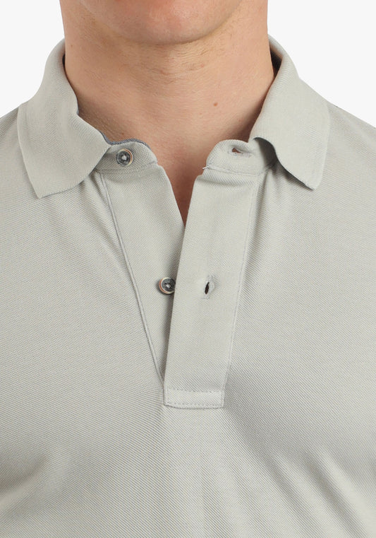 Two Buttons Light Grey Classic Polo