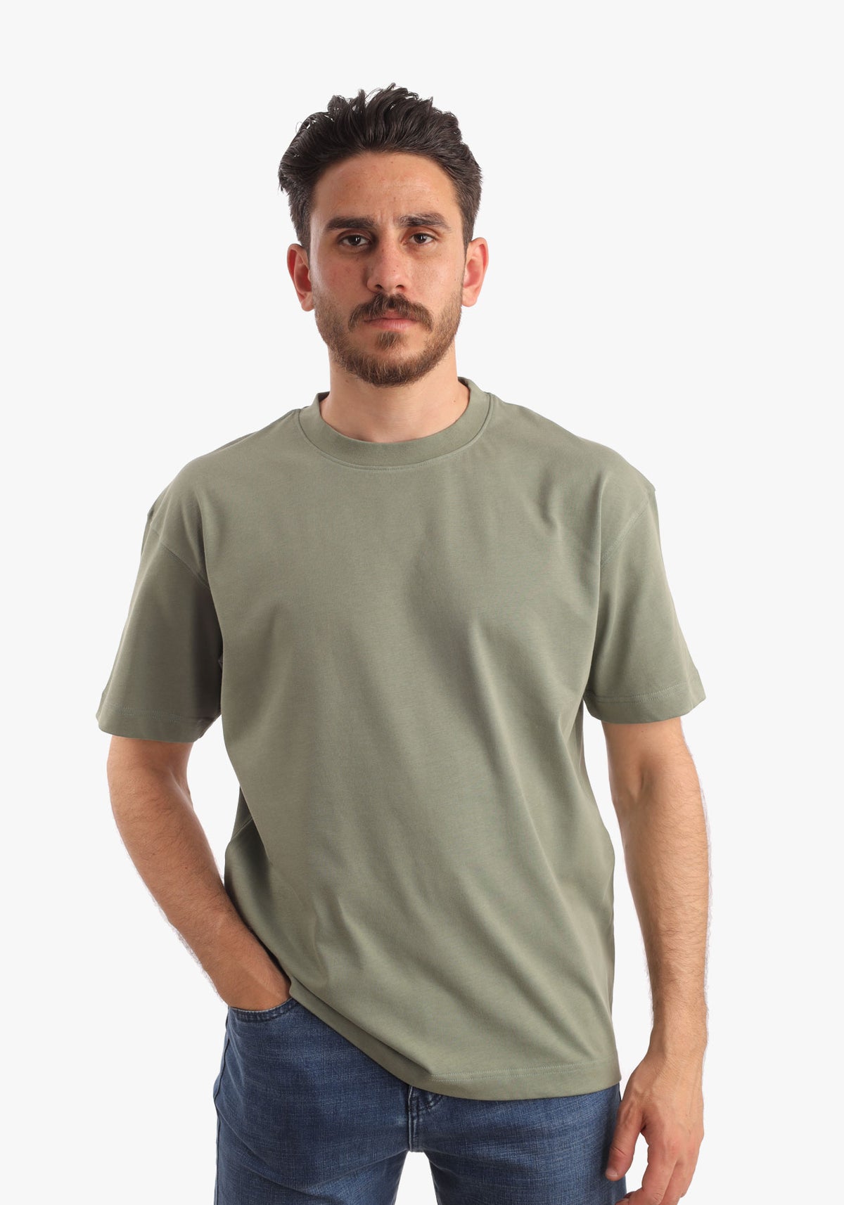 Olive Green Oversize Basic T-shirt