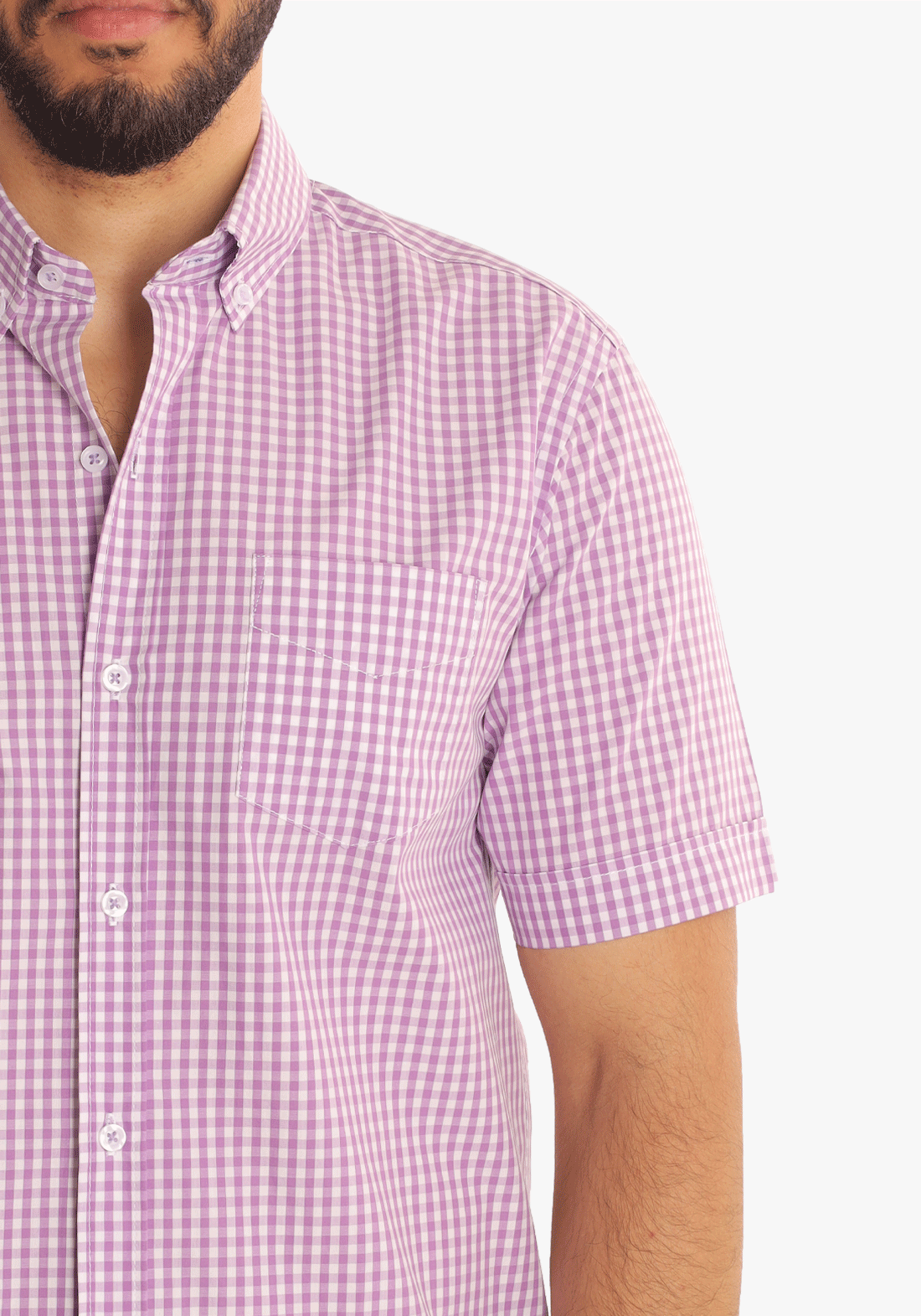 Checkered Short Sleeves Cotton Shirt