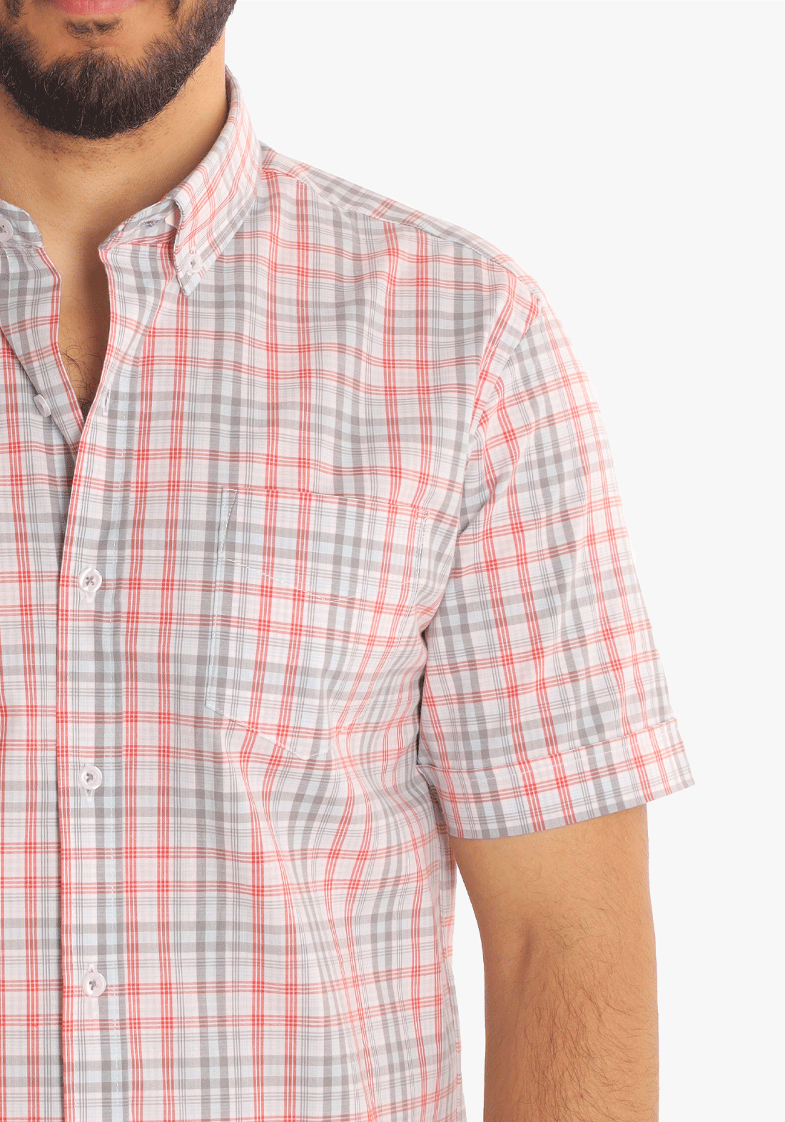 Checkered Short Sleeves Cotton Shirt