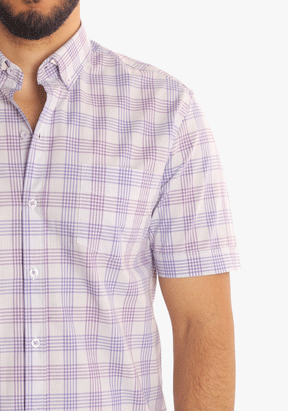 Checkered Short Sleeves Cotton Shirt