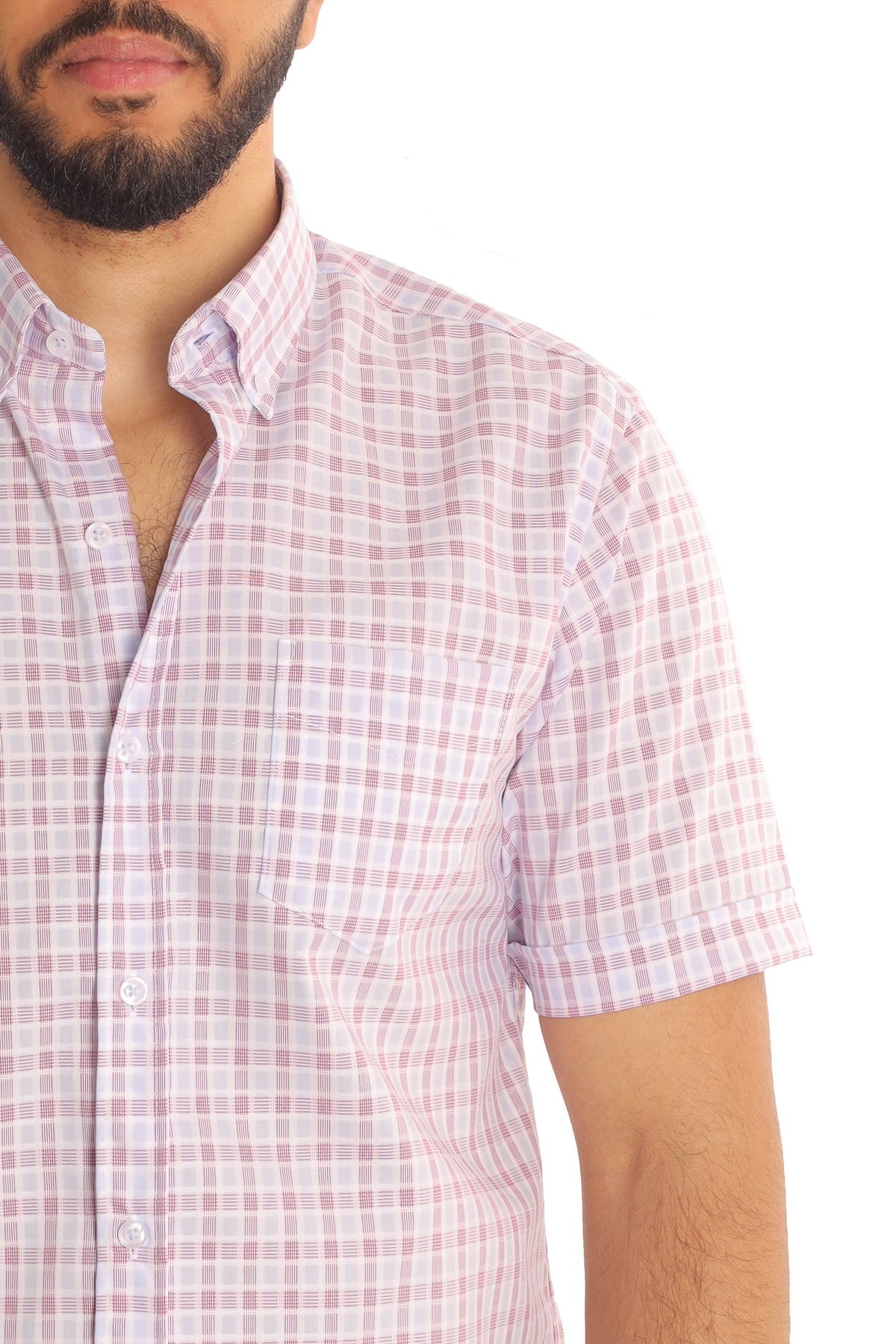 Checkered Short Sleeves Cotton Shirt