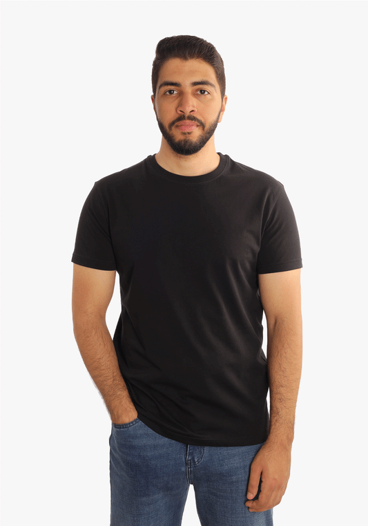 Black Round Neck Basic T-Shirt