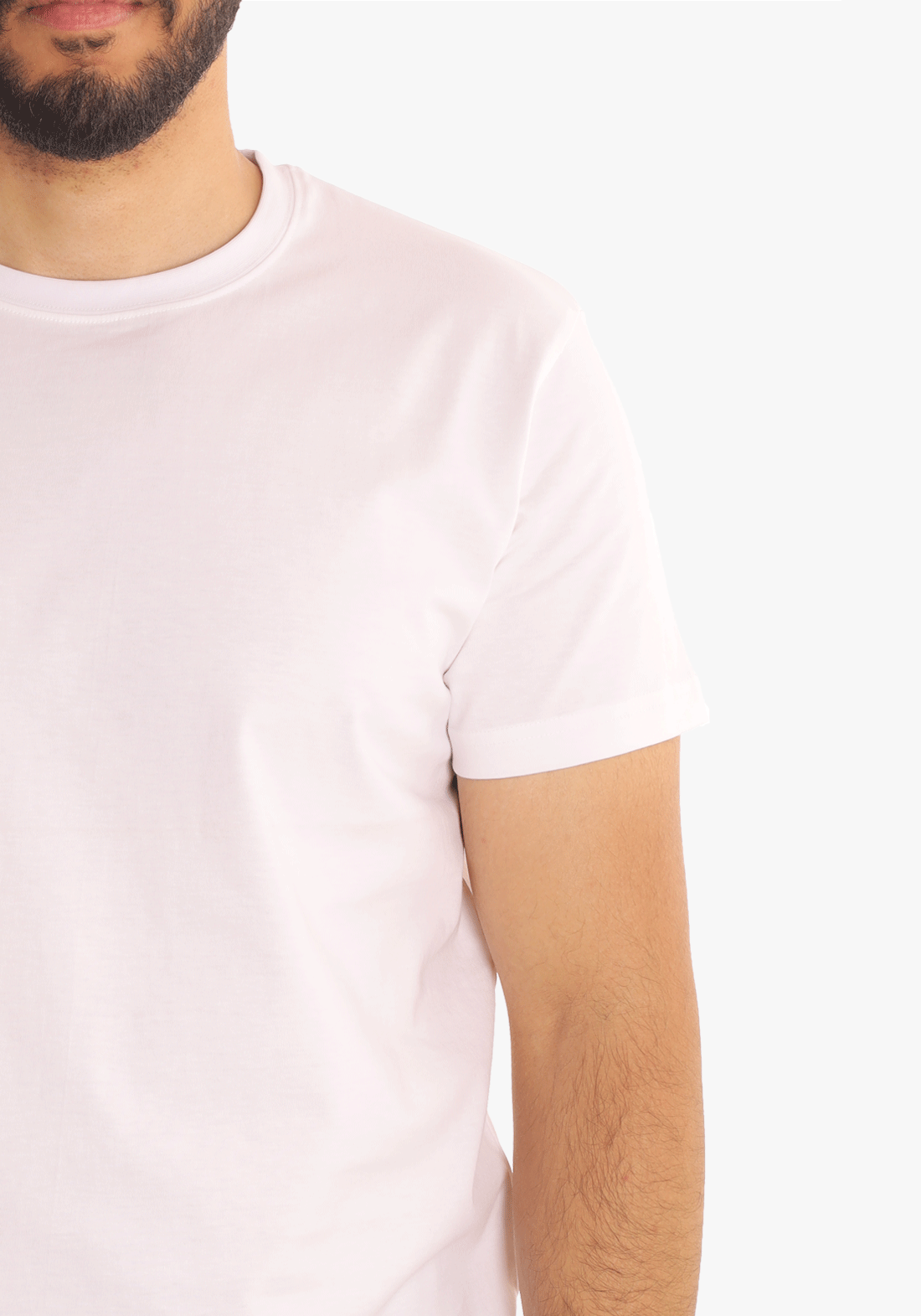 Off-White Round Neck Basic T-Shirt