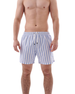 light Blue Striped Swimwear