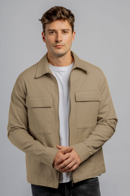 Dark Beige Worker Jacket