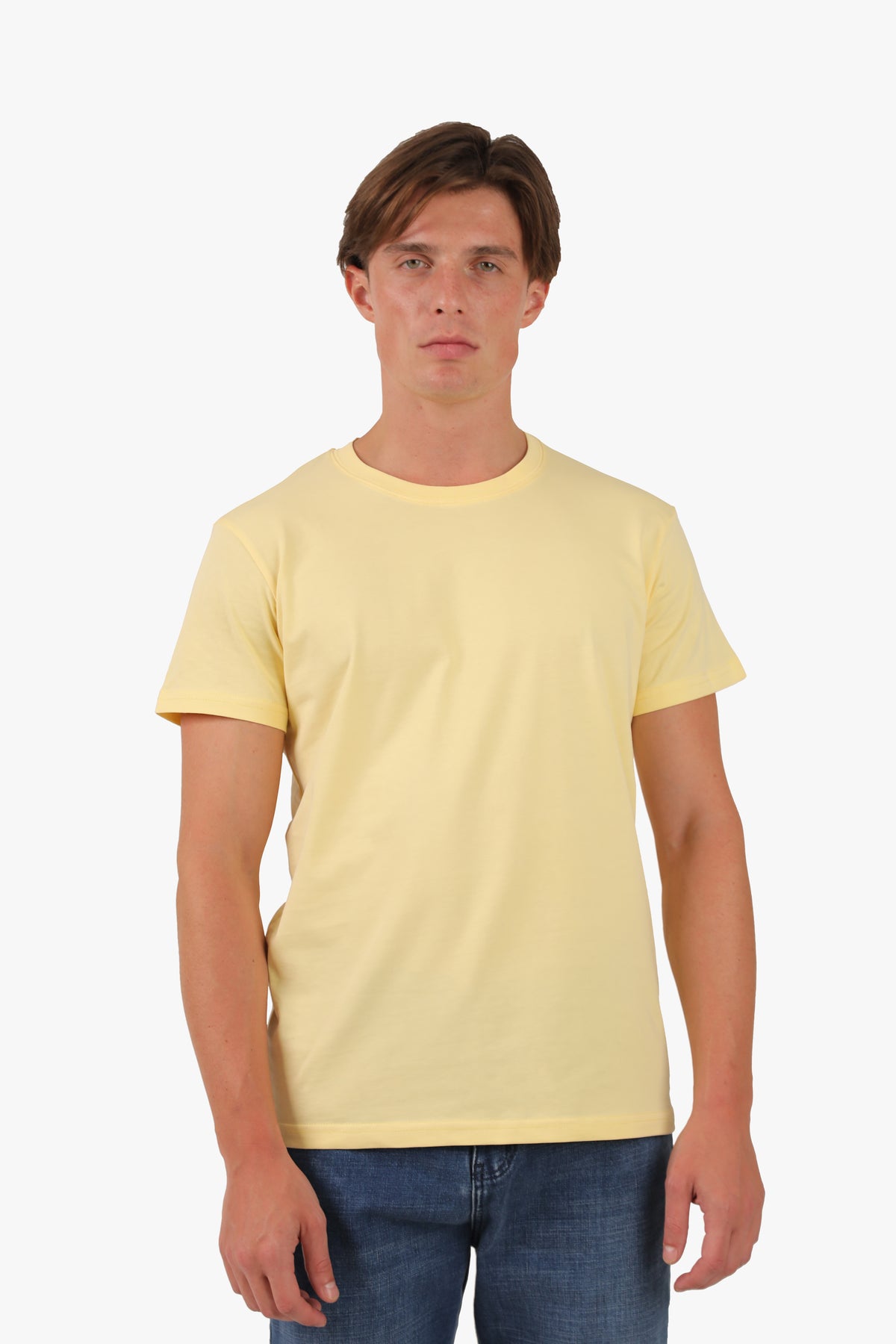 Yellow Round Neck Basic T-Shirt