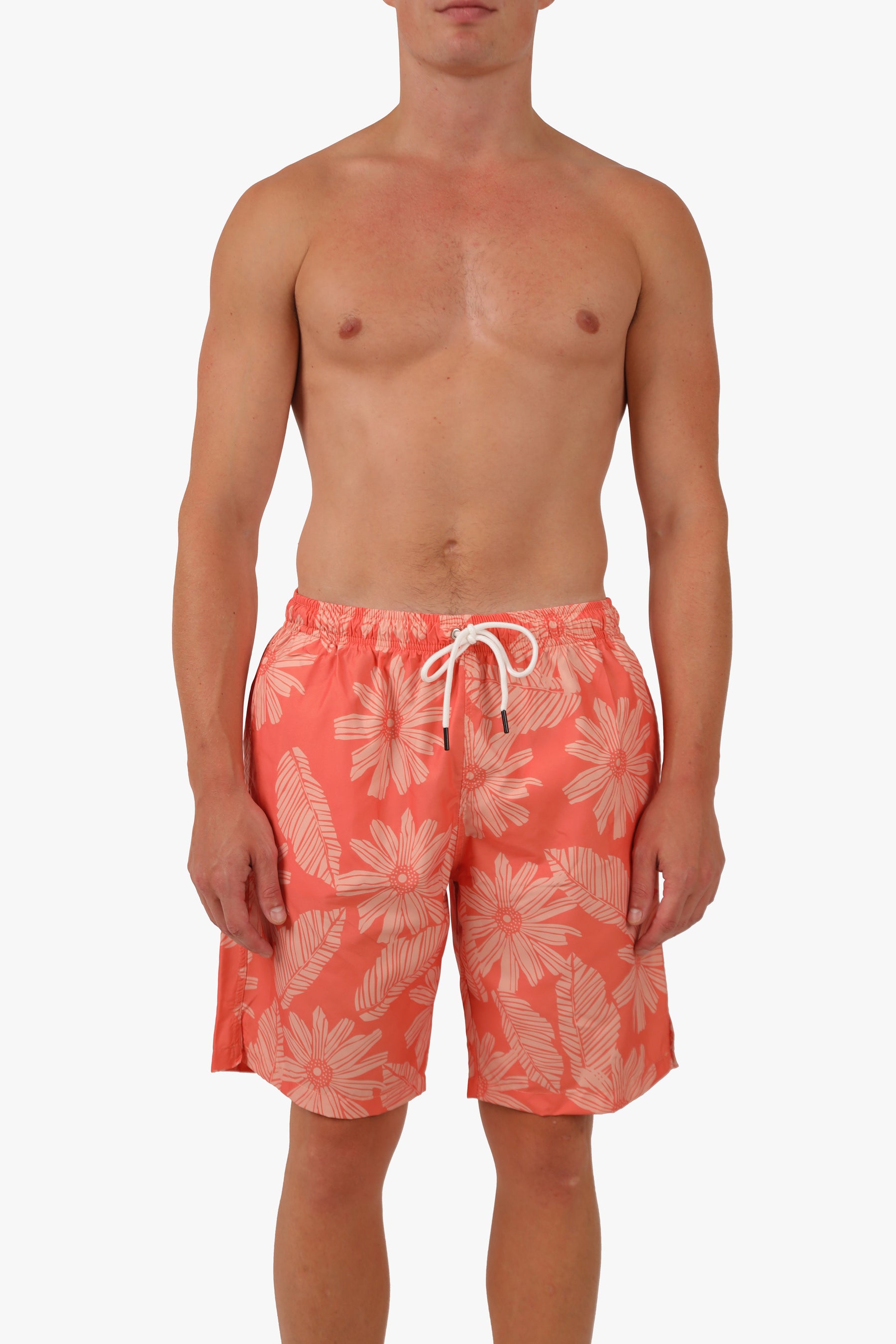 Orange Long Leg Printed Swimwear