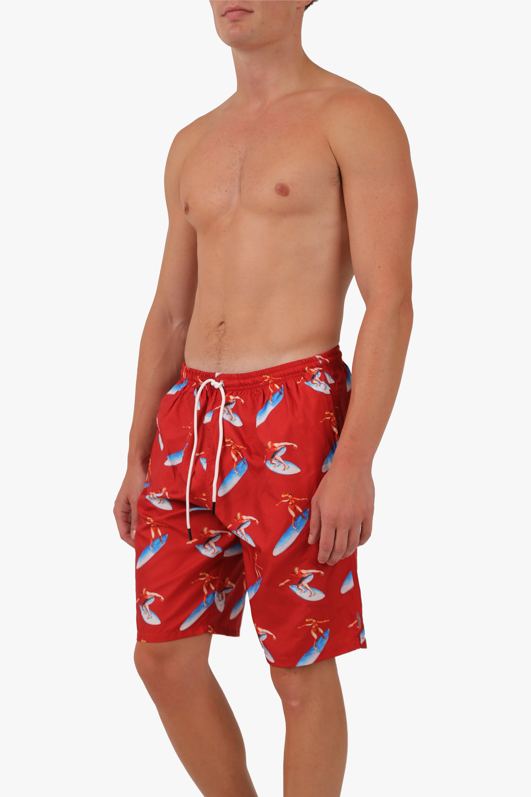 Red Long Leg Surfing Swimwear