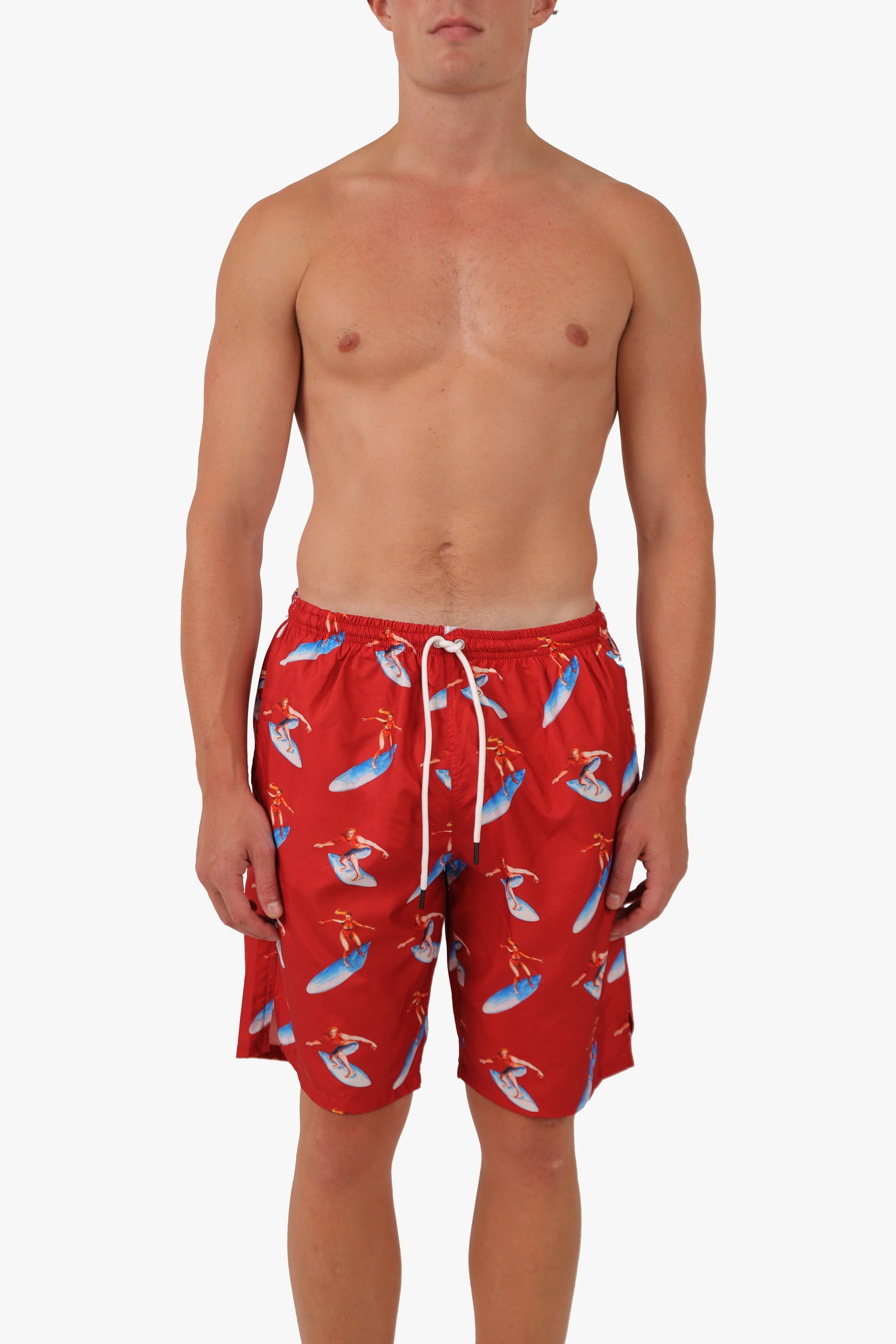 Red Long Leg Surfing Swimwear