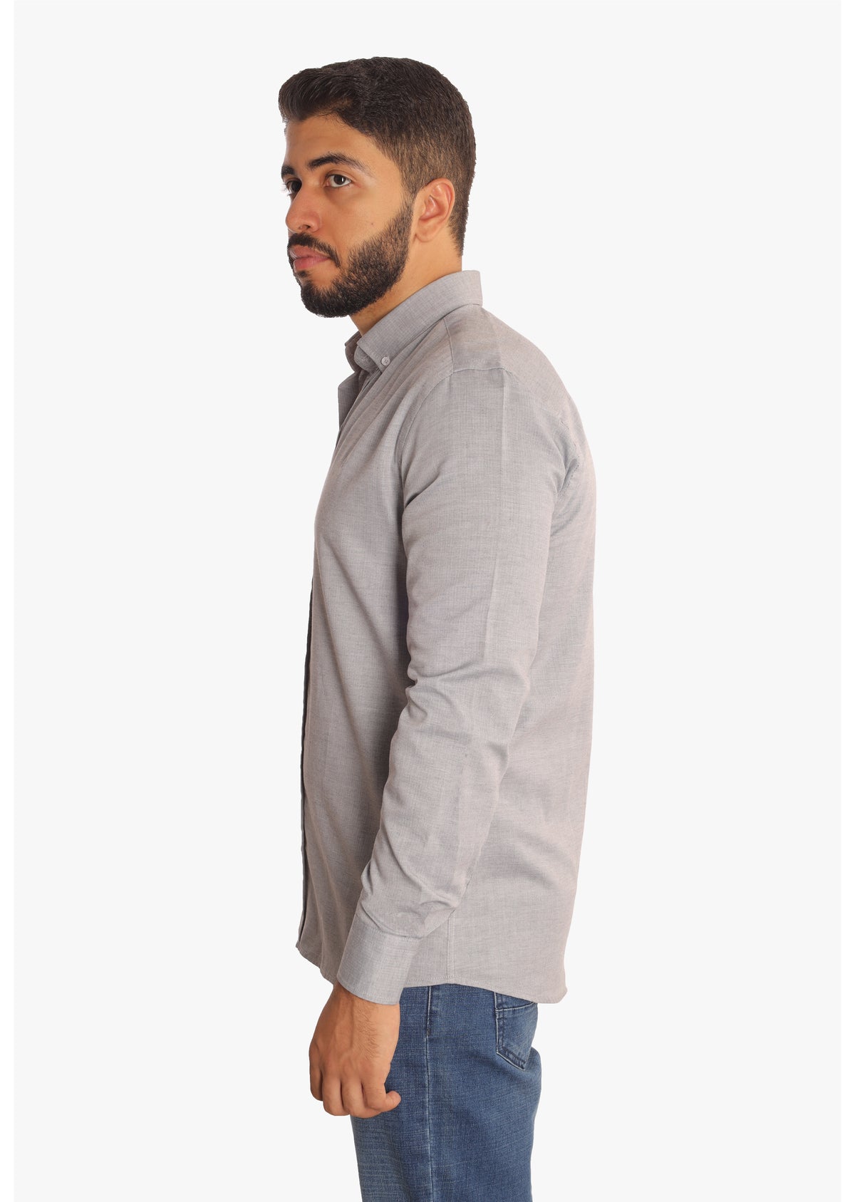 Gray Jacquard Cotton Shirt