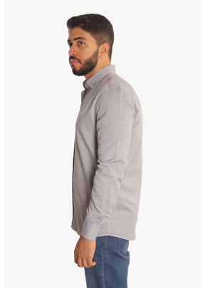 Gray Jacquard Cotton Shirt