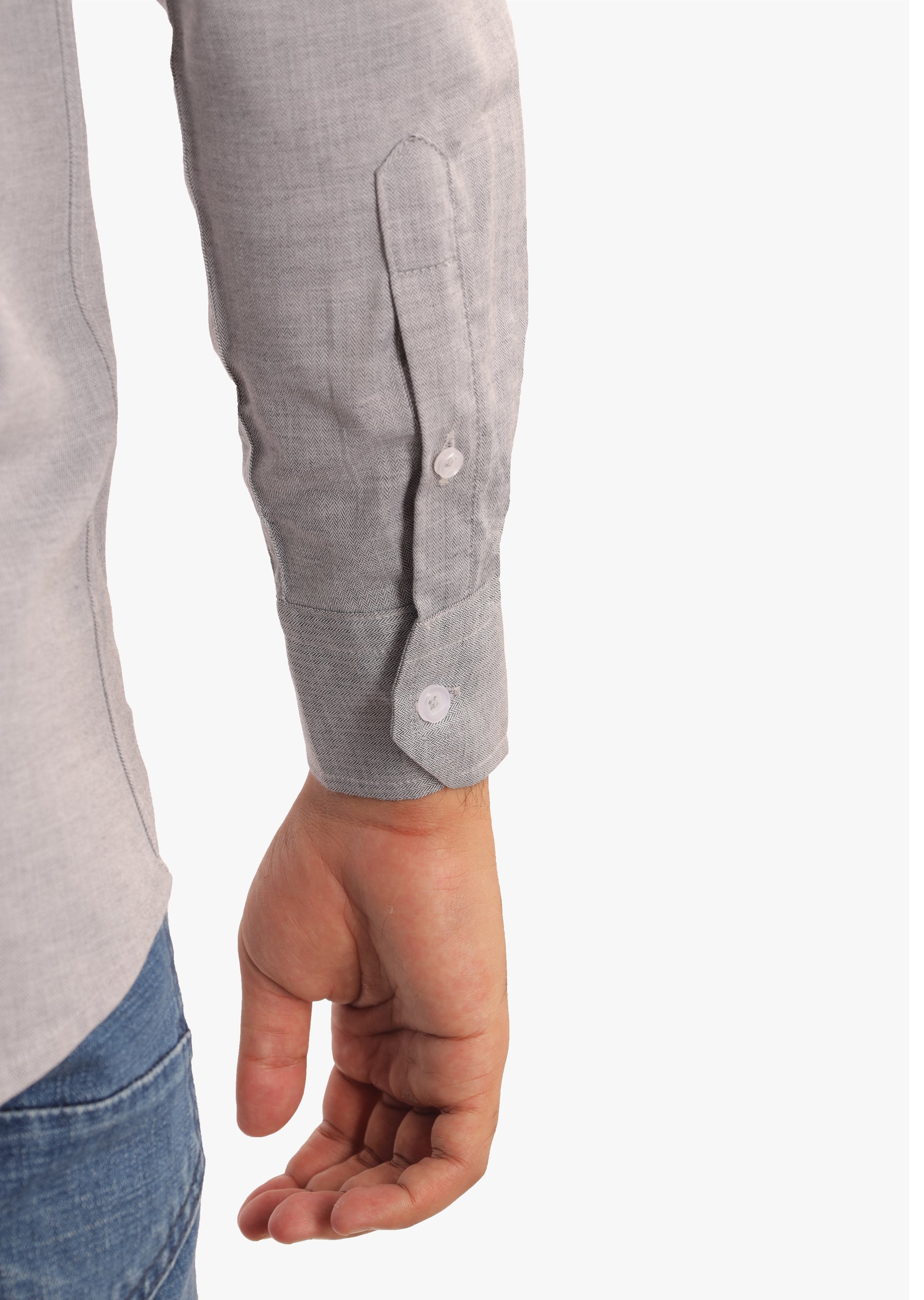 Gray Jacquard Cotton Shirt