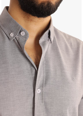 Gray Jacquard Cotton Shirt