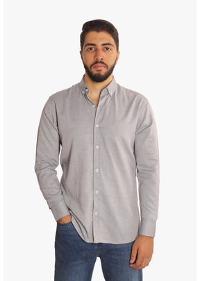 Gray Jacquard Cotton Shirt