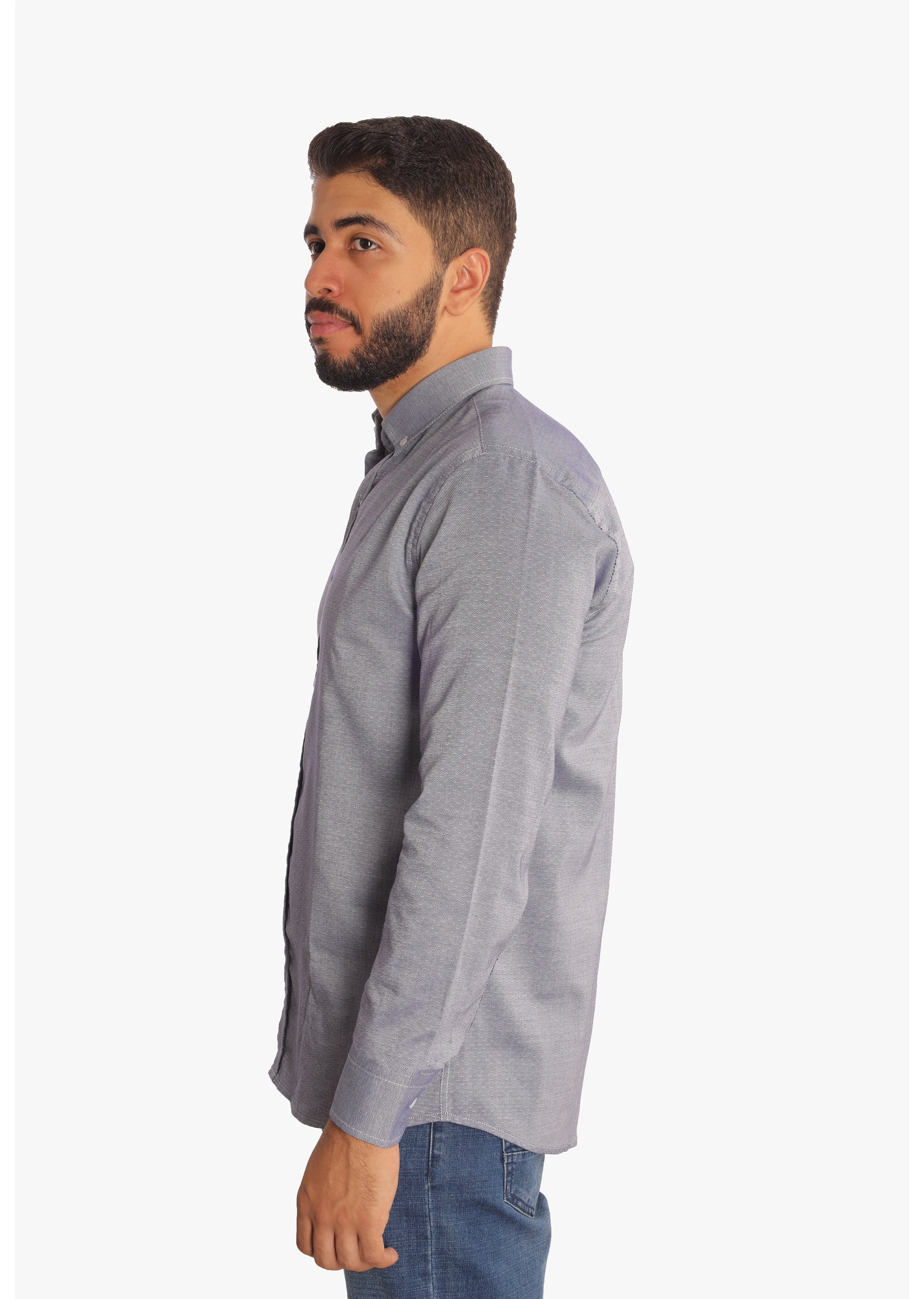 Eclipse Blue Jacquard Cotton Shirt