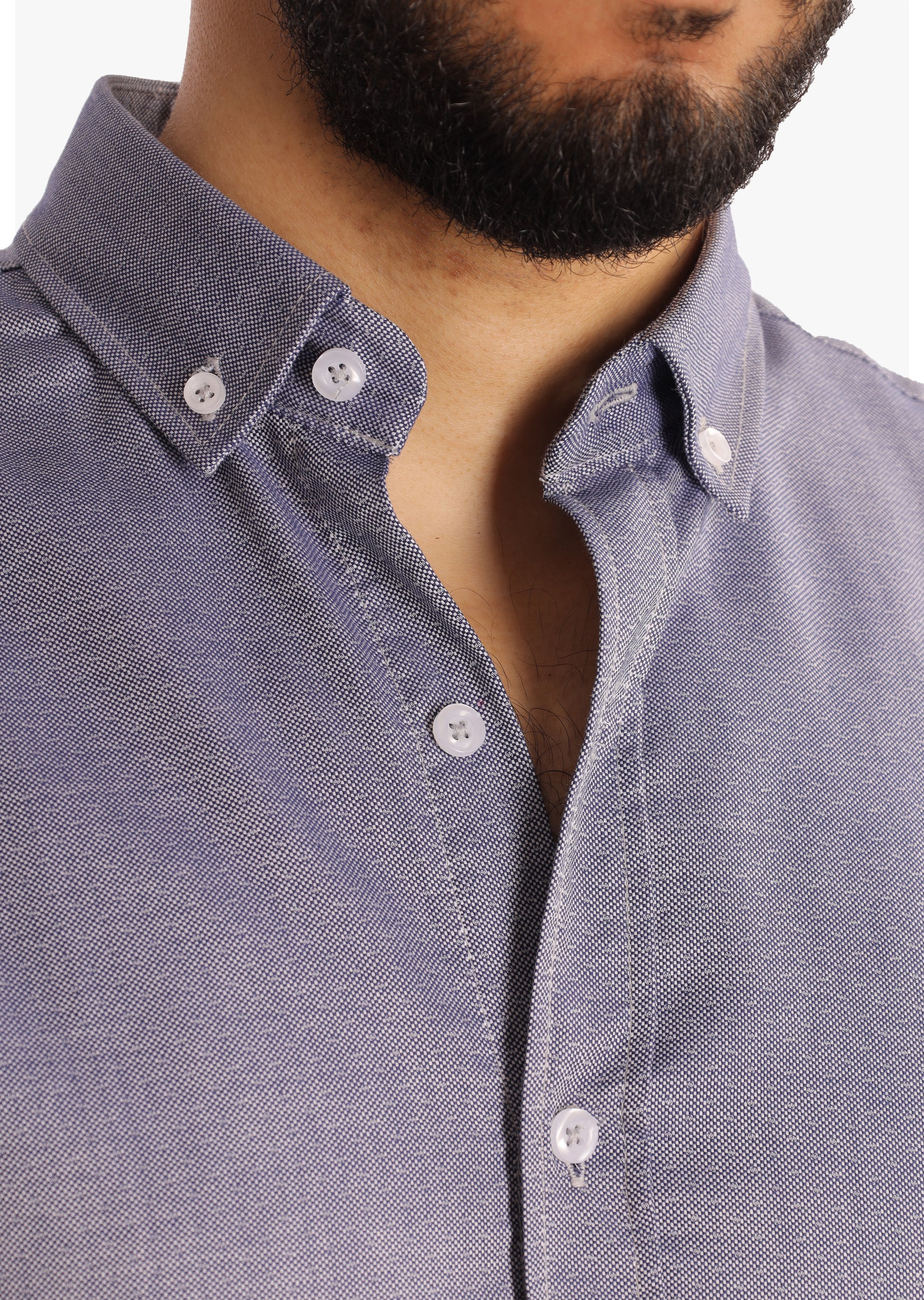 Eclipse Blue Jacquard Cotton Shirt