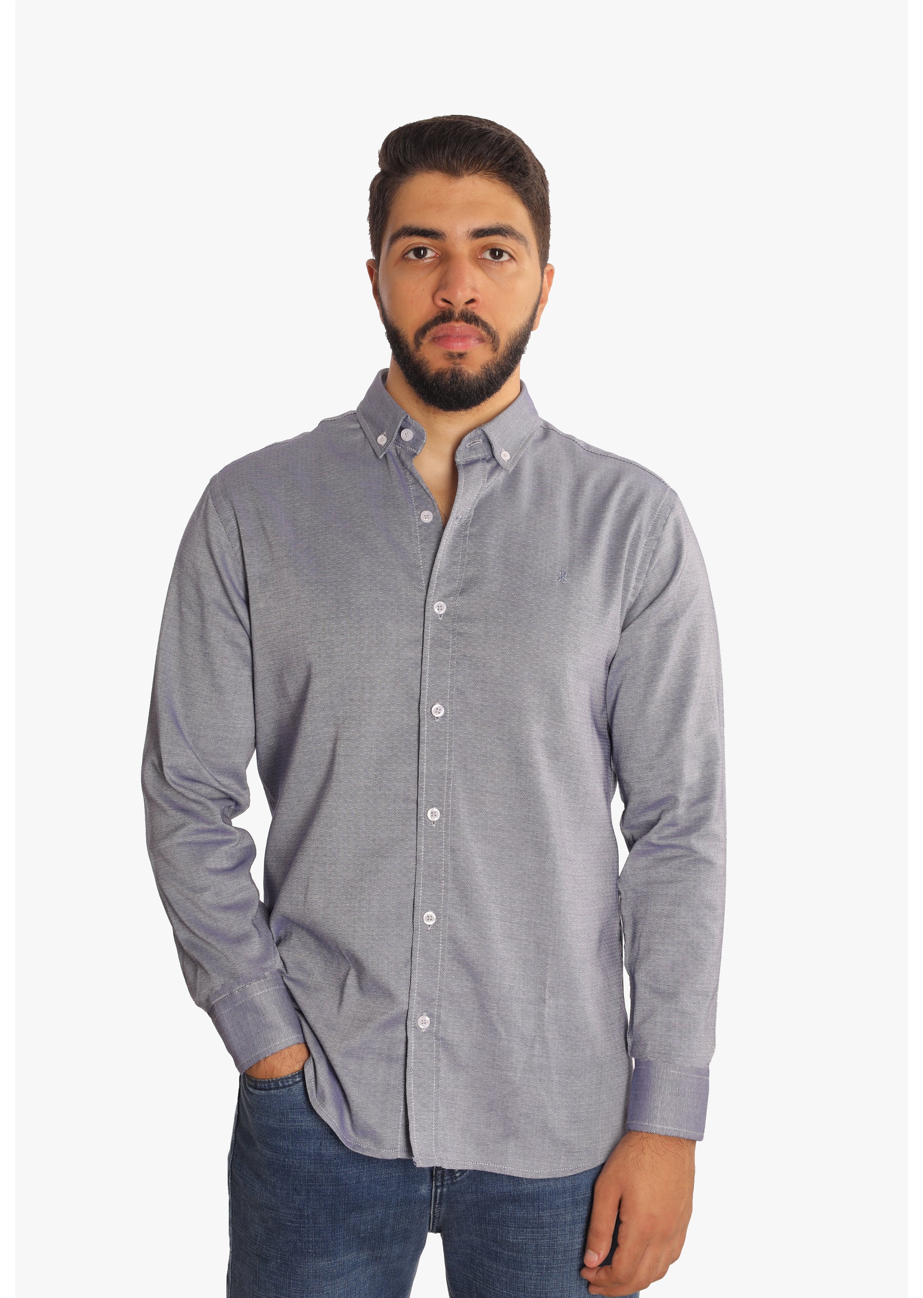 Eclipse Blue Jacquard Cotton Shirt