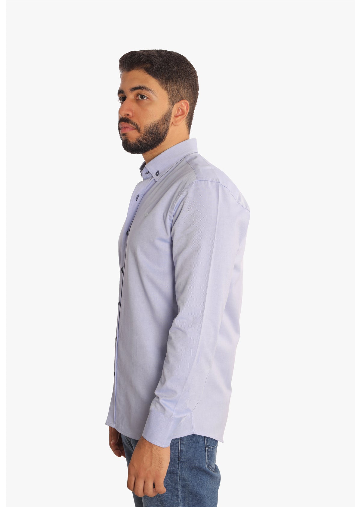 Baby Blue Jacquard Cotton Shirt