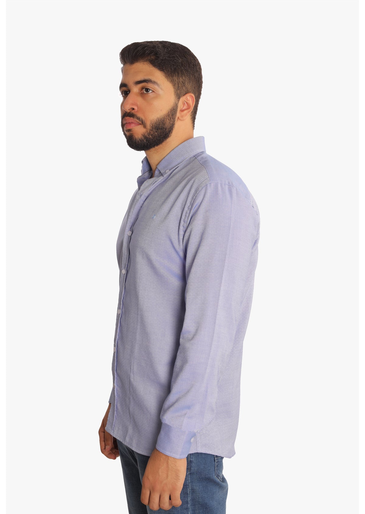 Blue Jacquard Cotton Shirt