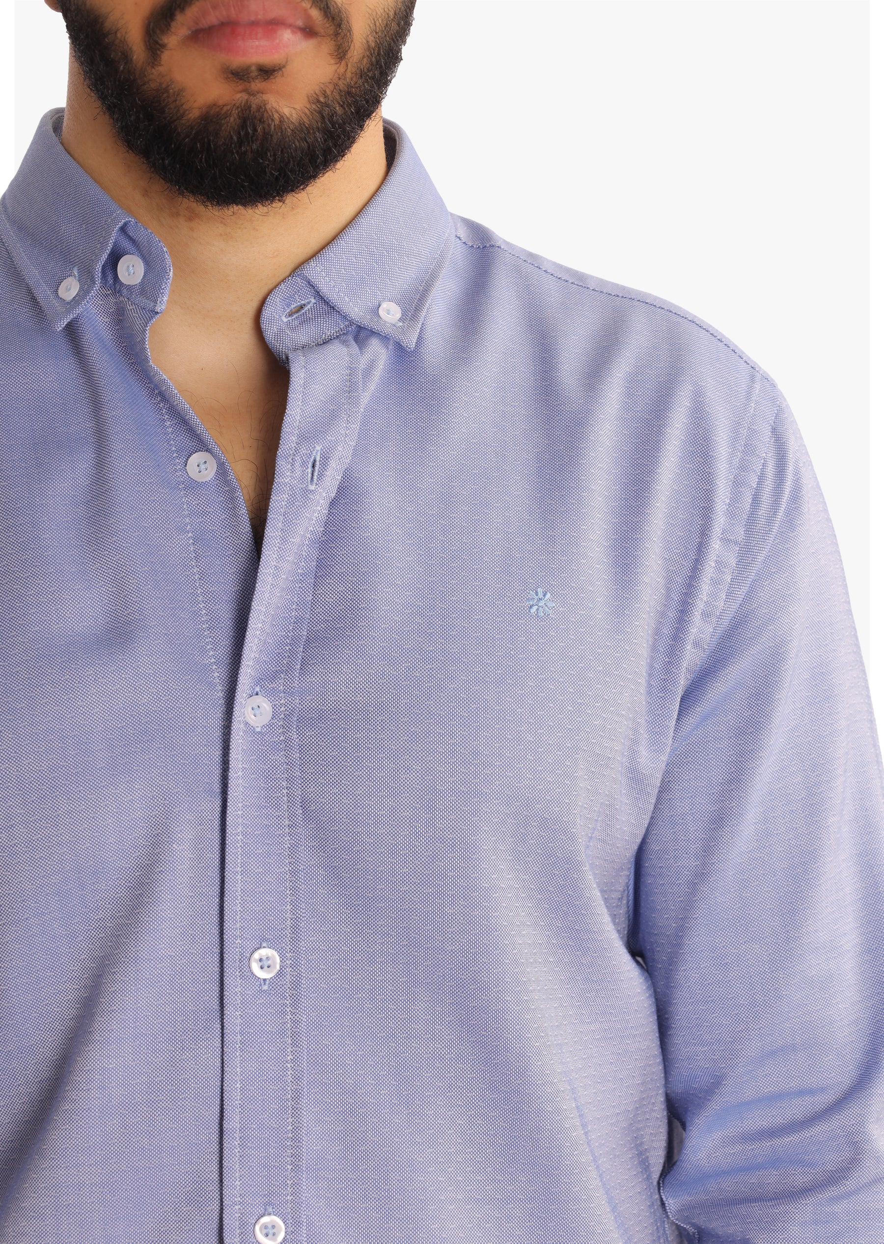 Blue Jacquard Cotton Shirt