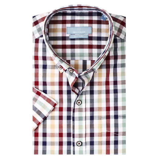 Multicolor Checkered Short Sleeves Shirt